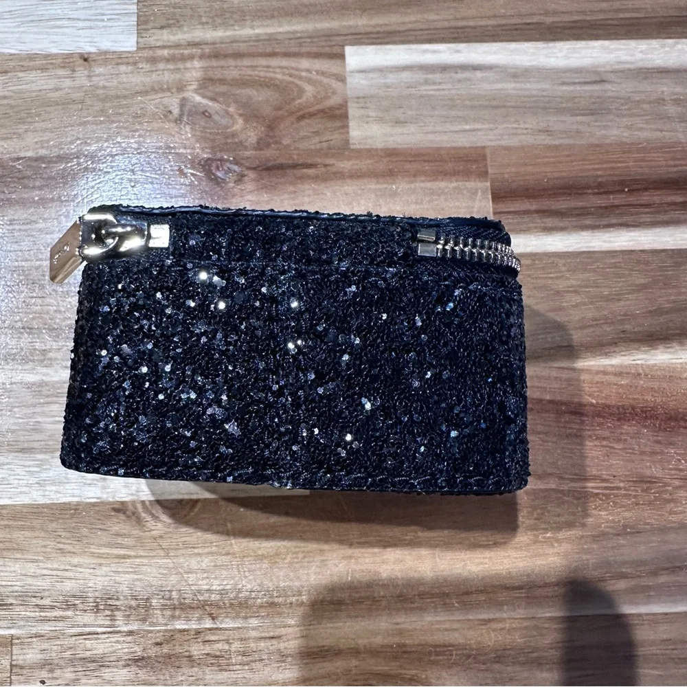 Kate Spade - Odette Glitter Jewelry Holder, black and tan,travel jewelry box